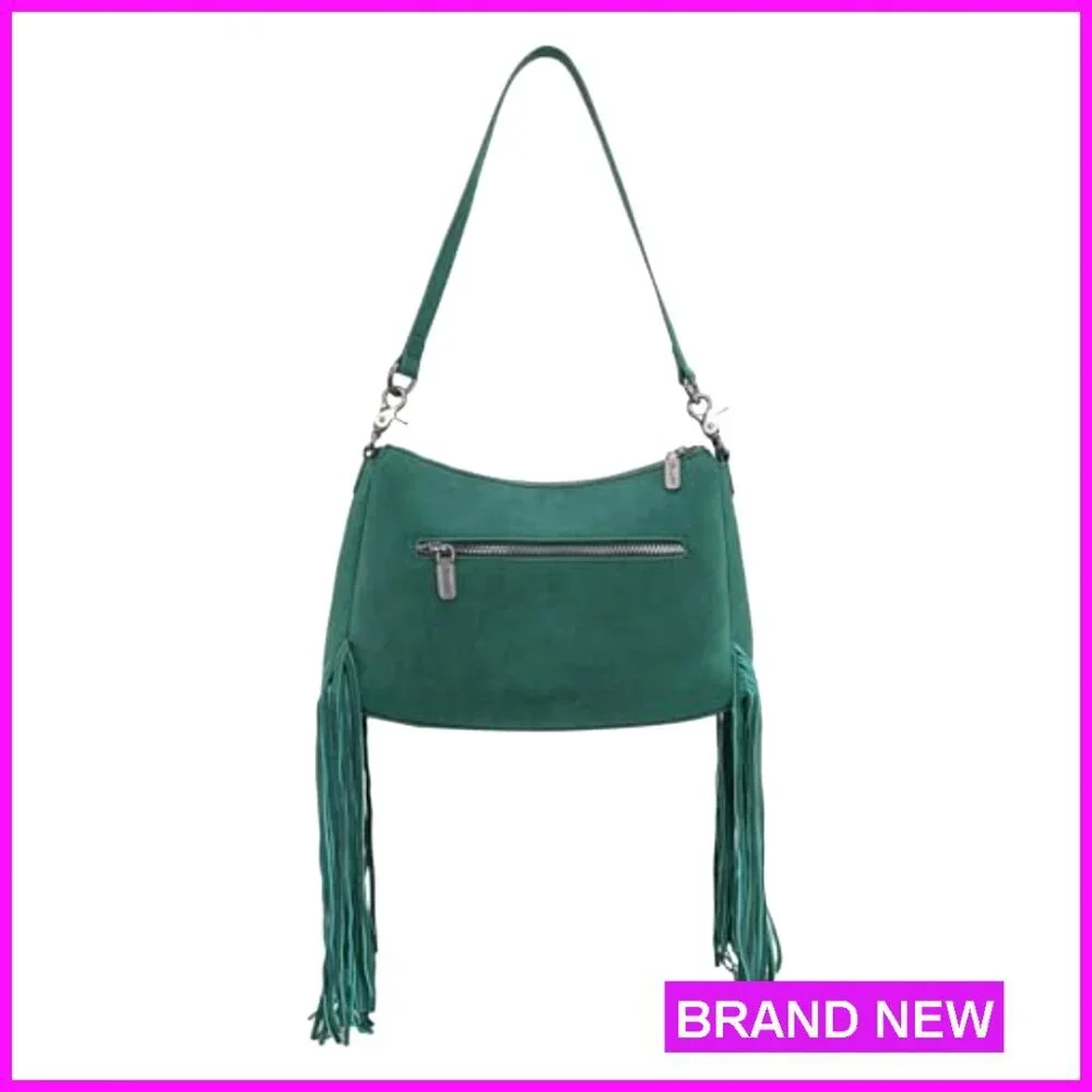 Fringe Western Hobo Shoulder Bag Vegan Suede Tassel Crossbody Purse
